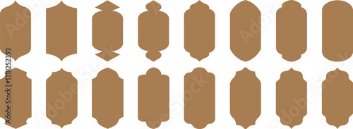 Collection of oriental style Islamic windows and arches