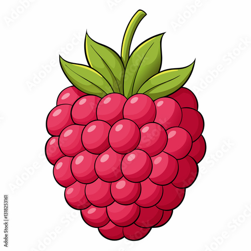 raspberry with leaves
