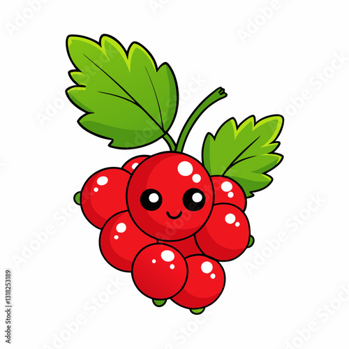 red currant with leaves