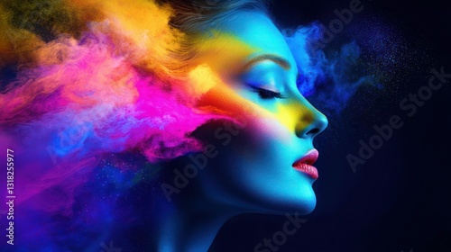 Wallpaper Mural Colorful Abstract Portrait of a Woman Torontodigital.ca