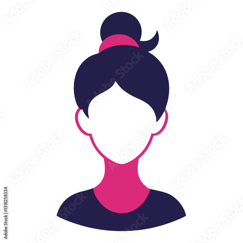 messy bun silhouette