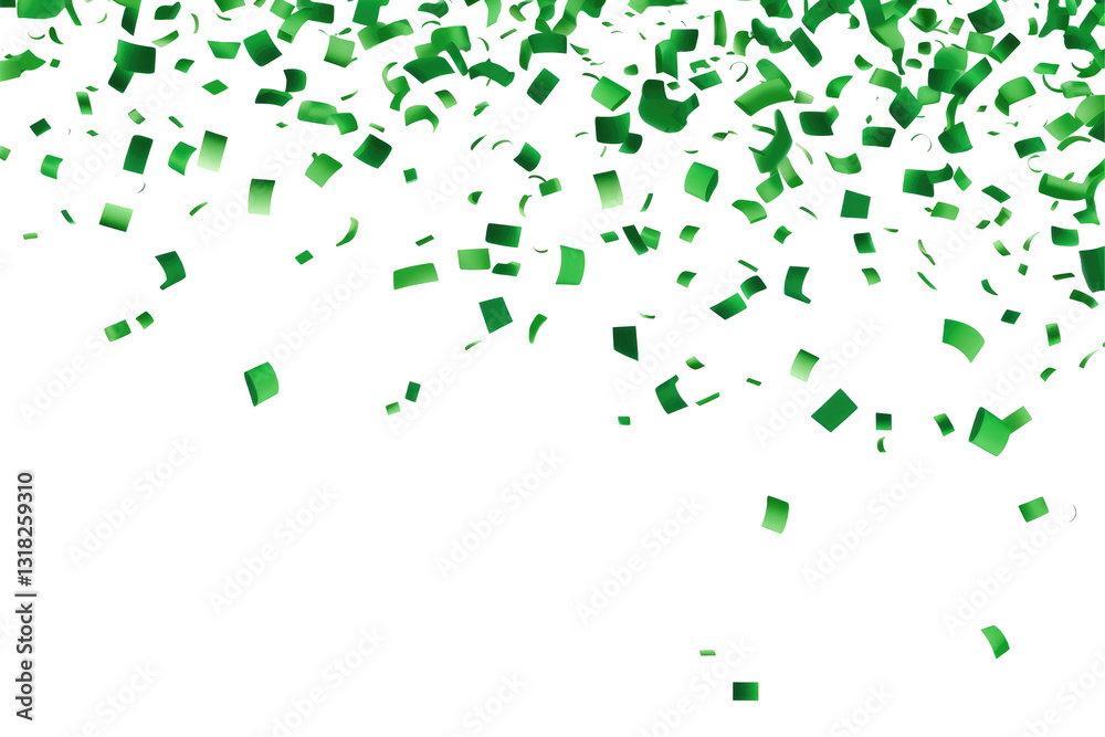 green confetti on transparent background green confetti on transparent background