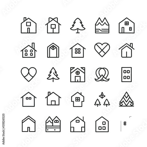 Home Scape Black and White Stock ...