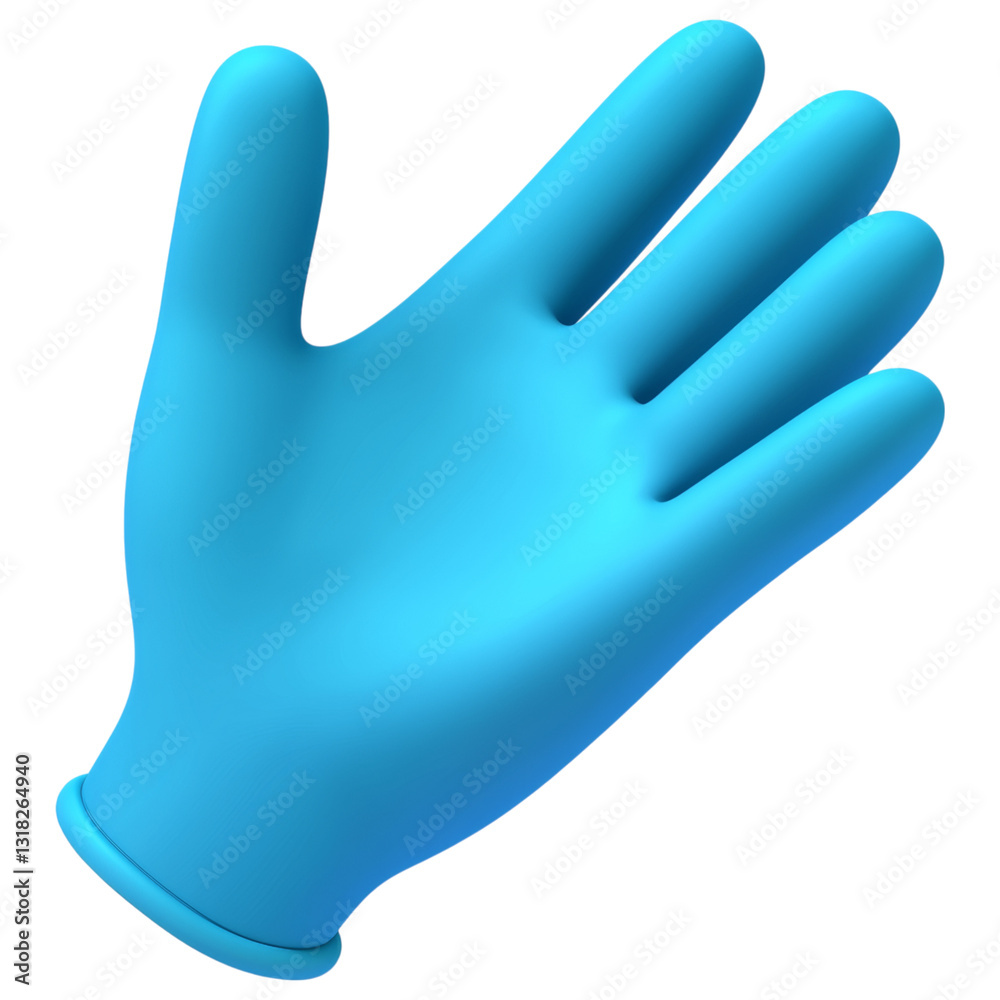 Obraz premium soft turquoise medical glove icon representing hygiene and protection