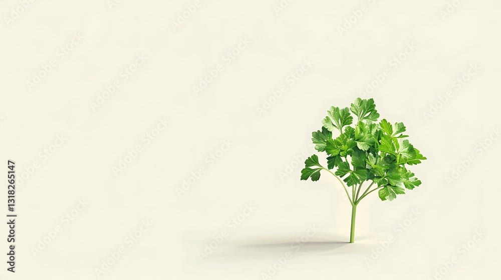 Fototapeta premium Fresh parsley leaves on white background