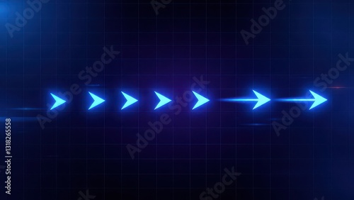 a blue light with arrows going in different directions
