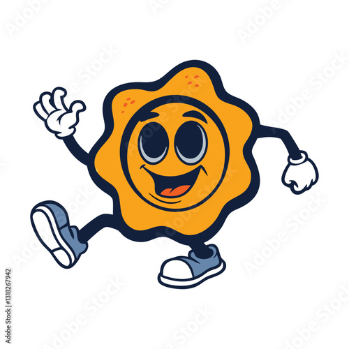 happy cartoon fried egg dancing
