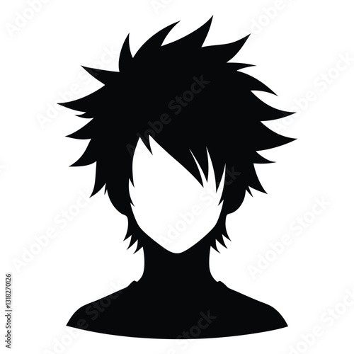 spiky hair silhouette