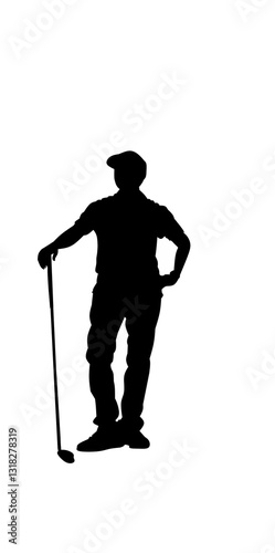 silhouette of a man playing golf 