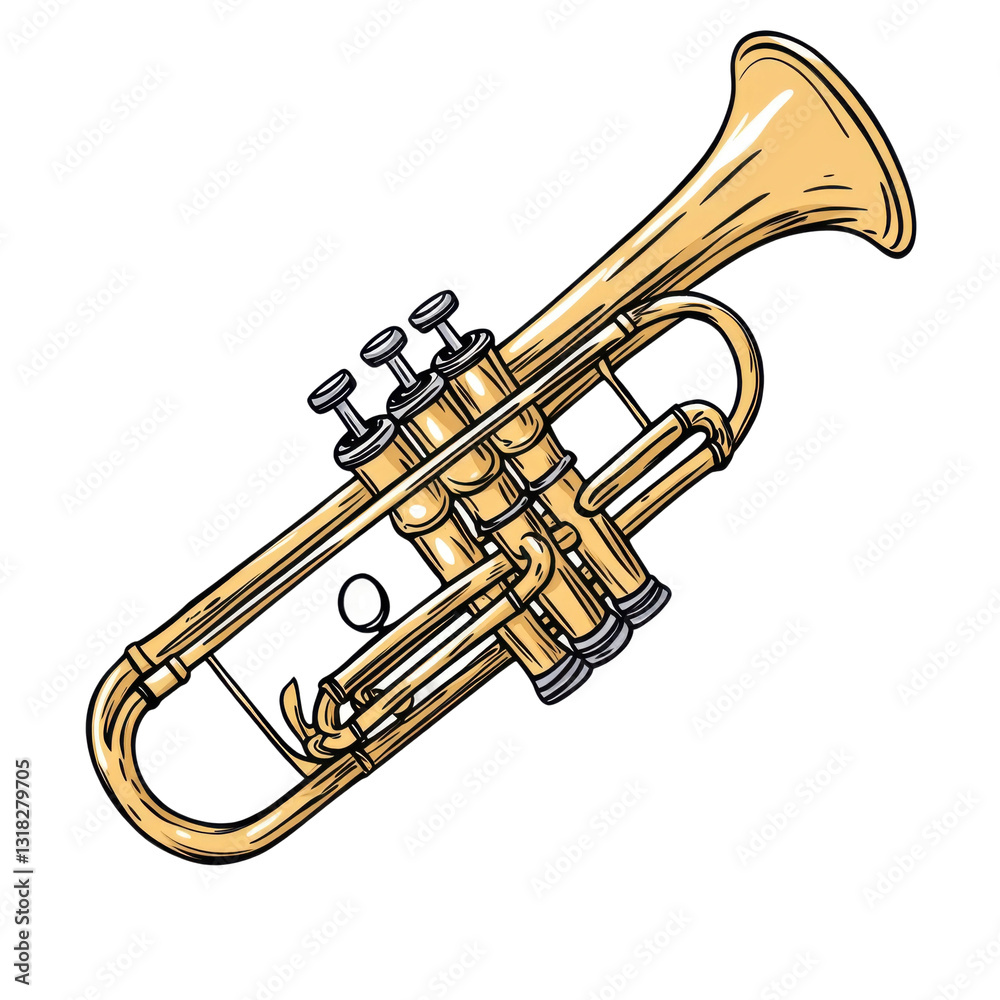 Obraz premium Inspirational trumpet performance jazz club music art night close-up