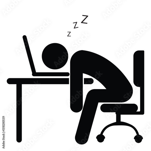 Businessman sleep tired office icon. Element of businessman pictogram icon. vector