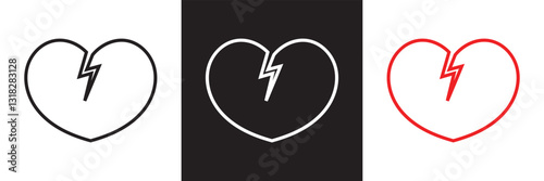 Broken heart icon .  Vector illustration. isolated on white and black background. EPS 10