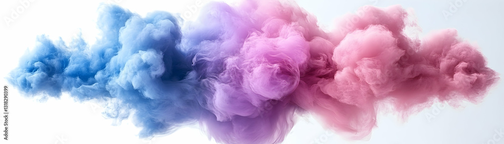 Fototapeta premium Abstract Pastel Cloud, Blue, Purple, Pink Hues Explode in a Dreamy Swirl of Color, Creating a Serene and Magical Atmosphere.