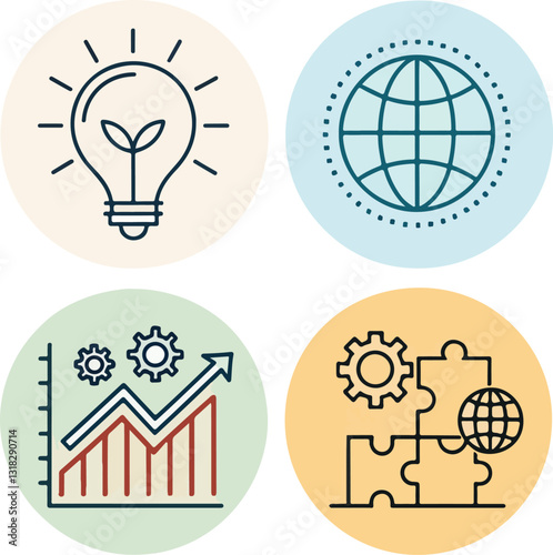 Creative Idea and Innovation Icons – Editable Stroke Vector
