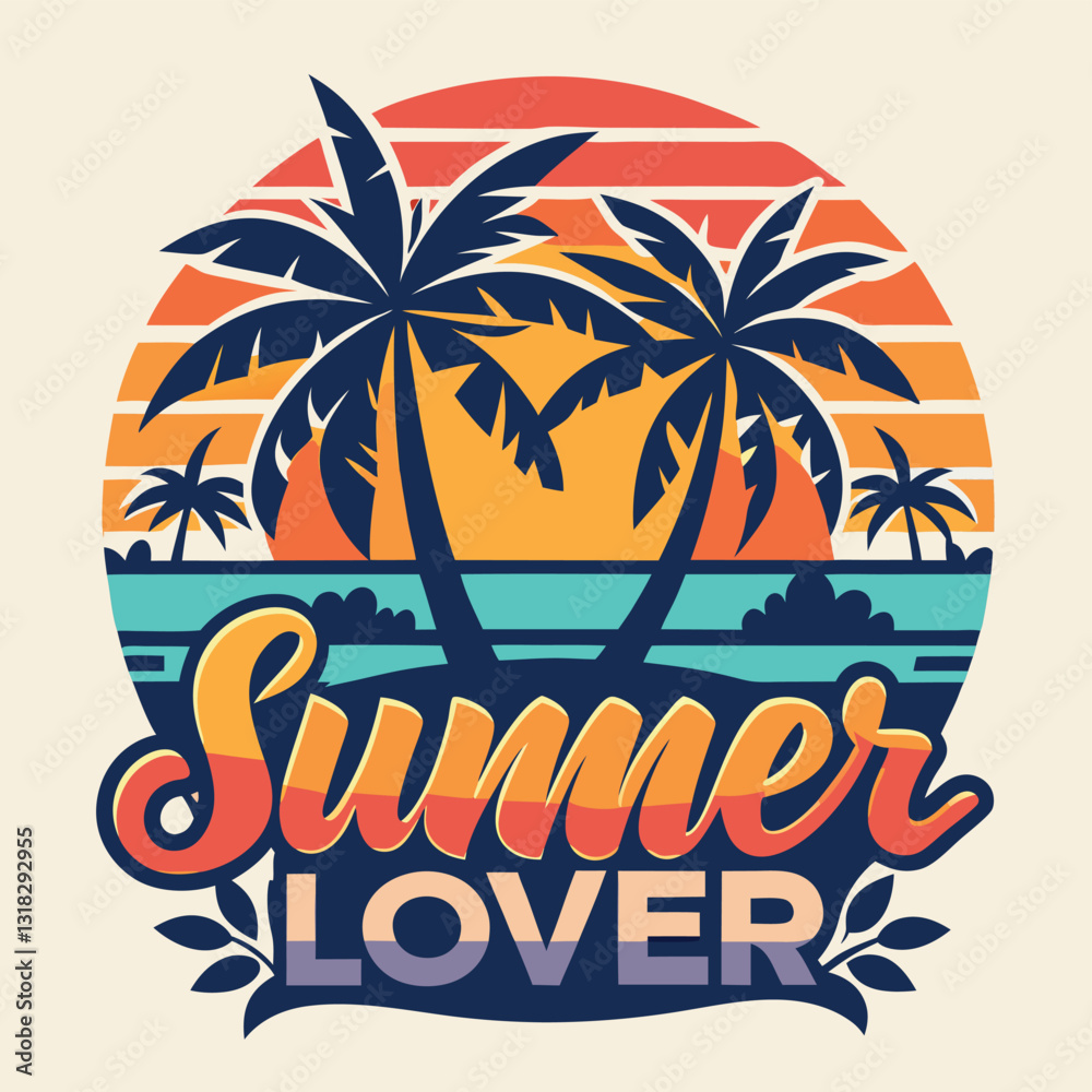 Obraz premium summer-lover-quotes-t-shirt-design
