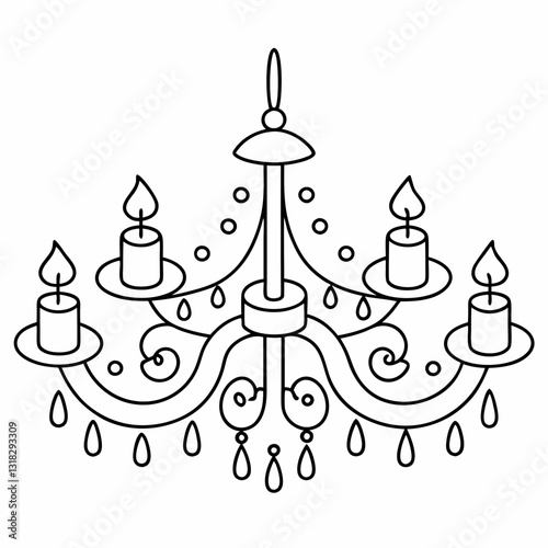 vector illustration of an abstract background with ornament. Modern Chandelier Illustration 