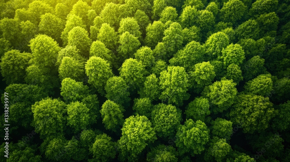 Aerial view of lush green trees in dense forest showcasing the natural beauty and vibrancy of summer landscape Aerial view of lush green trees in dense forest showcasing the natural beauty and vibrancy of summer landscape