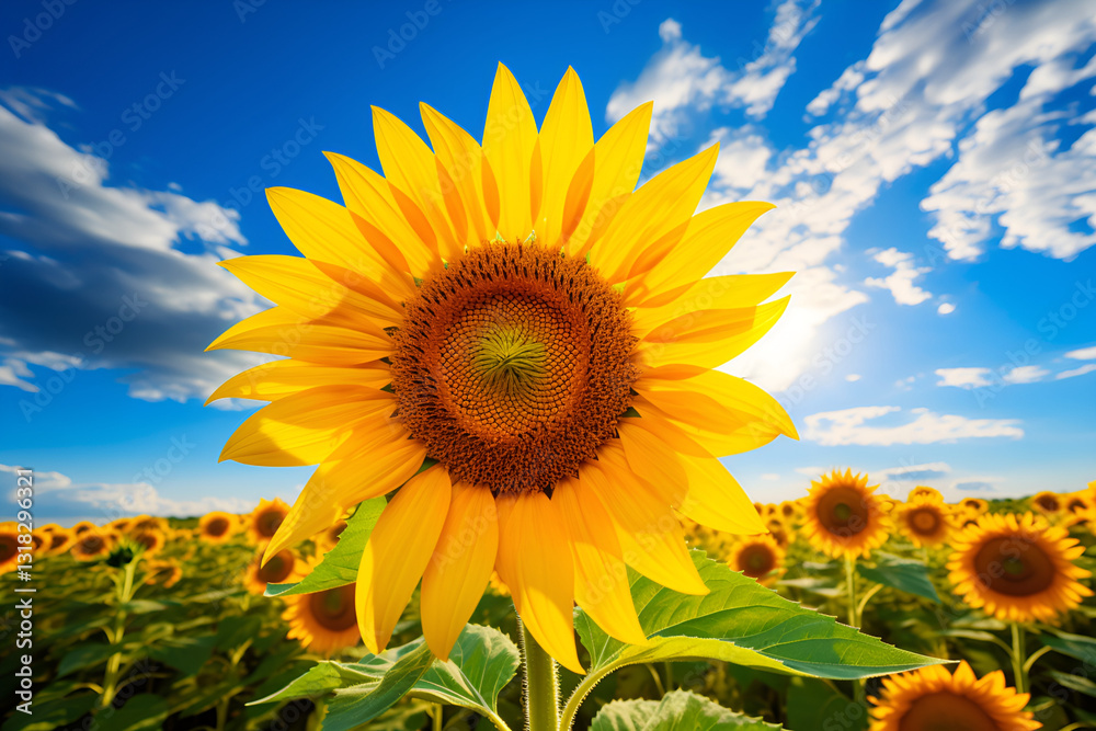 【 AI Digital Art 】 Close up of Sunflowers, Blue Sky and Sunflowers 【 AI Digital Art 】 Close up of Sunflowers, Blue Sky and Sunflowers