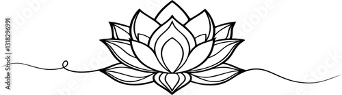 lotus lineart vector. illustration vesak day design element eps11