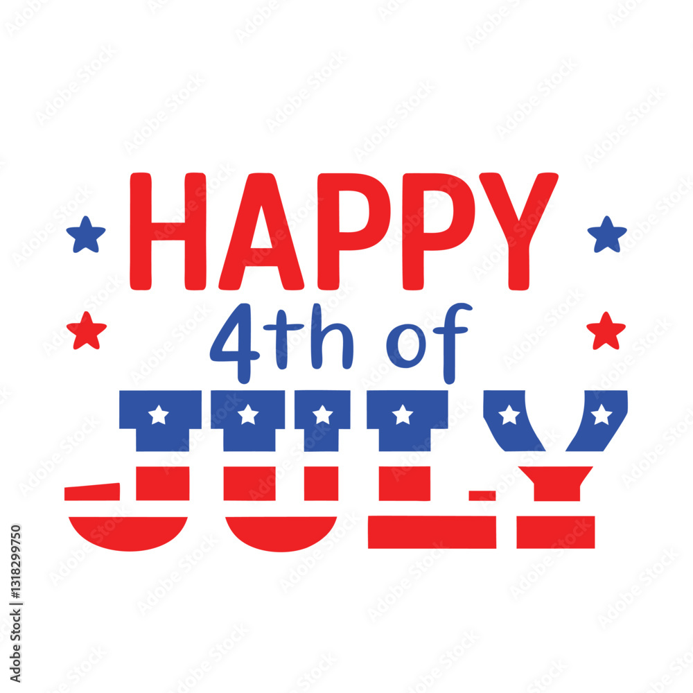 4th of July Typography Vector Art and 4th of July Festive Text Design 4th of July Typography Vector Art and 4th of July Festive Text Design