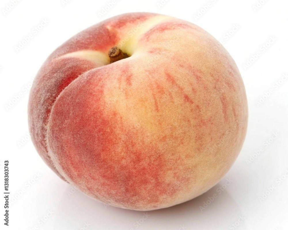 Close-up of peach on white background. Close-up of peach on white background.