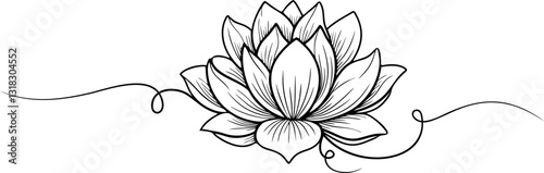 lotus lineart vector. illustration vesak day design element eps4