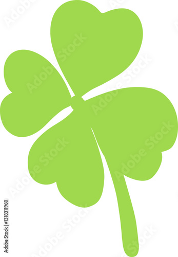 A vibrant green four;leaf clover symbolizing luck and fortune.