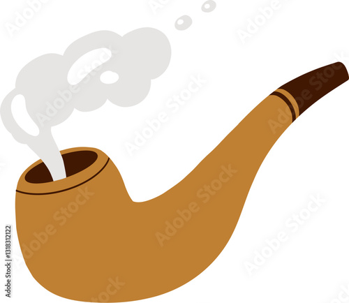 A vintage smoking pipe emitting smoke in a relaxed atmosphere.