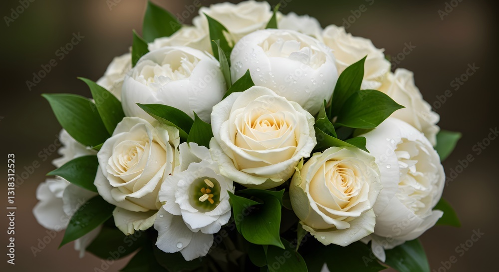 Close-up of an elegant bouquet of fresh white flowers Close-up of an elegant bouquet of fresh white flowers