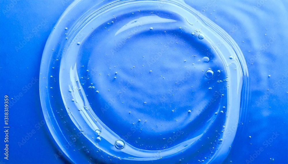 Fototapeta premium Blue transparent gel cream texture material Cosmetics Beauty background material