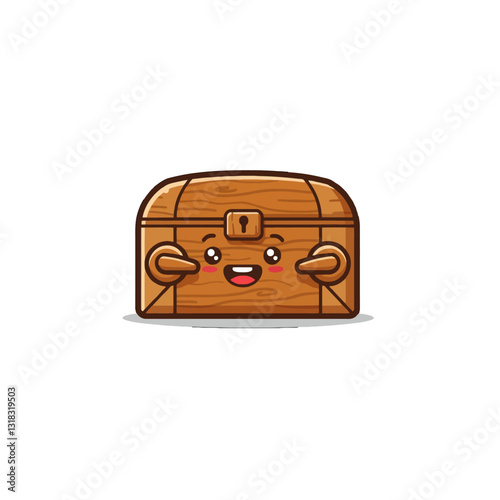 Smiling Cartoon Treasure Chest Illustration