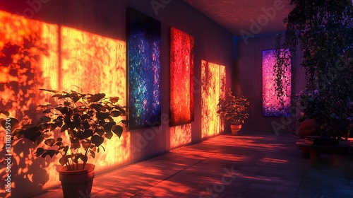 Vibrant Interior Design: Abstract Art Gallery