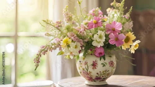 Wallpaper Mural Spring flowers in vintage vase, beautiful floral arrangement, home decor, wedding and florist design idea Torontodigital.ca