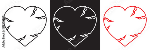 Broken heart icon .  Vector illustration. isolated on white and black background. EPS 10