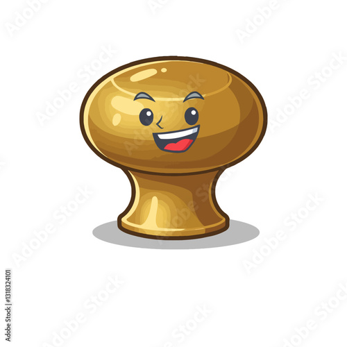Smiling Wooden Mushroom Cap