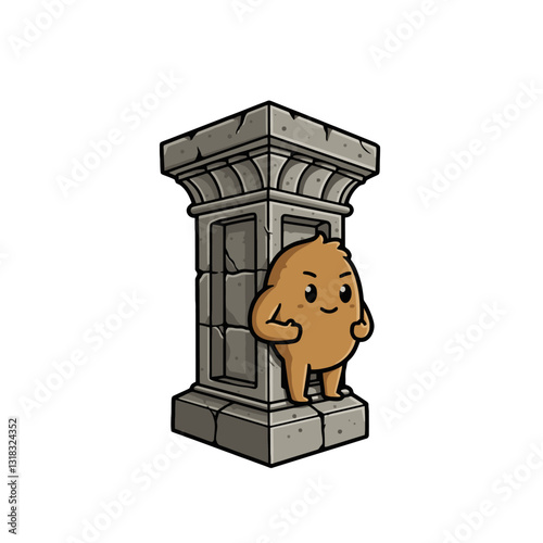 Confident Stone Pillar Character