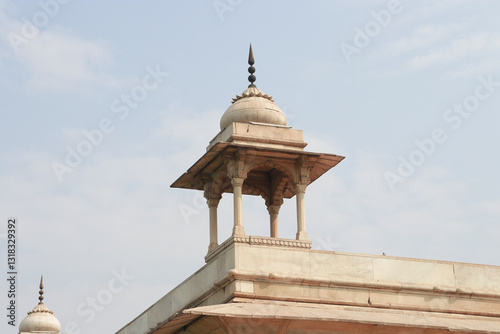 Hall of Public Audience in the Red Fort, Delhi.It was used by Mughal emperors to hear grievances and address the public