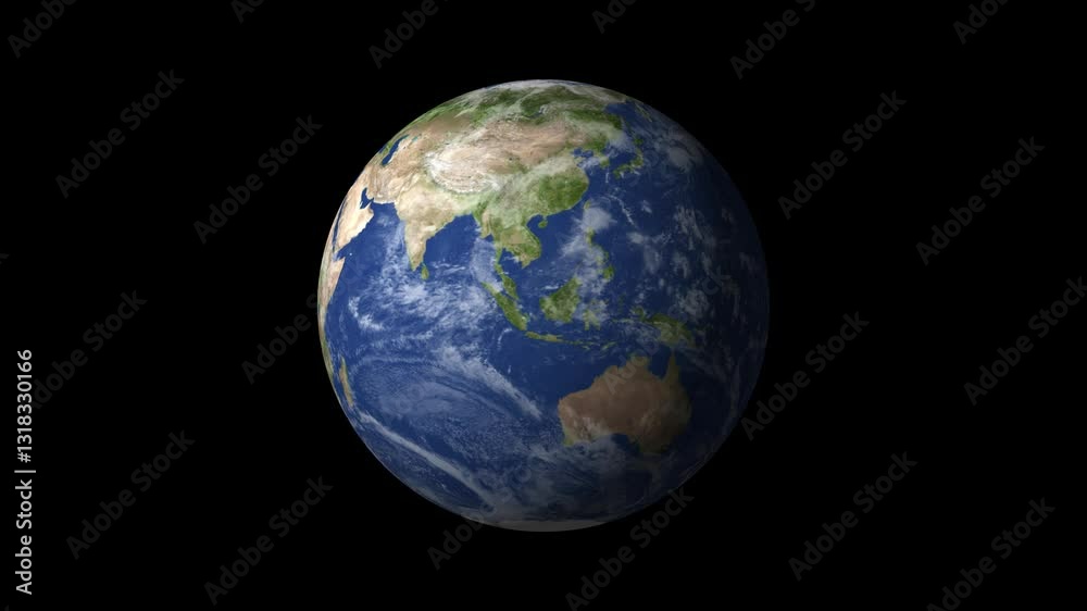 Earth Globe rotation isolated on black background, 3d planet earth with clouds around, Rotation 360 degrees realistic Earth, Planet earth rotation black background Earth Globe rotation isolated on black background, 3d planet earth with clouds around, Rotation 360 degrees realistic Earth, Planet earth rotation black background