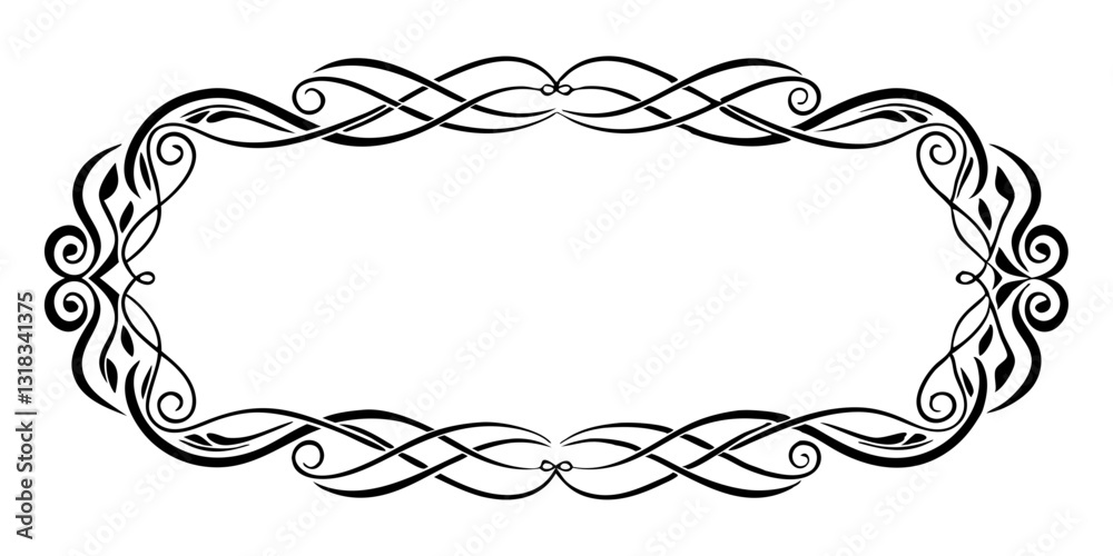 Fototapeta premium Vintage frame logo vector illustration line art | Premium AI-generated vector 