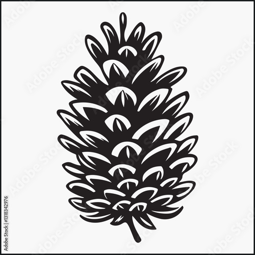 snow covered pine cone silhouette