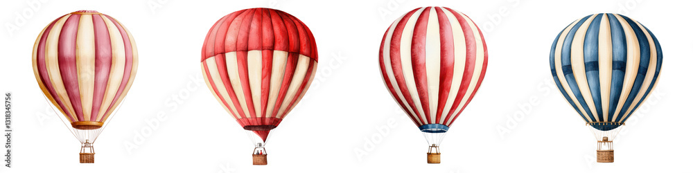 Fototapeta premium Colorful hot air balloons drifting effortlessly through the vast blue sky