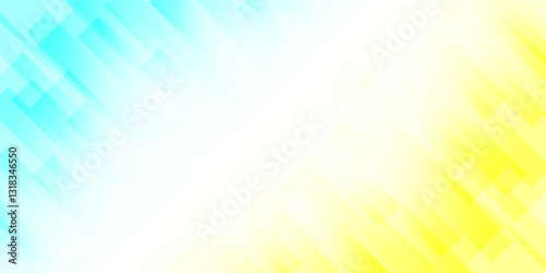 Geometric technology background, futuristic yellow and light blue gradient color box line banner and card abstract background