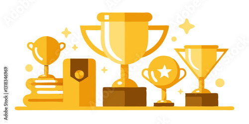 Winner trophy icon vector symbol of victory event color editable on white background
