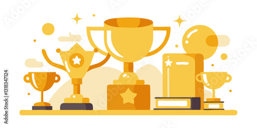 Winner trophy icon vector symbol of victory event color editable on white background