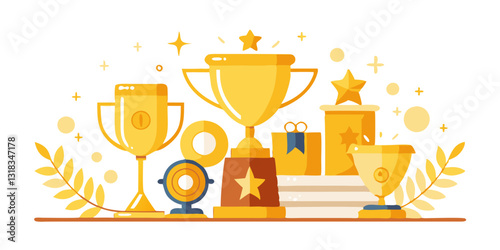 Winner trophy icon vector symbol of victory event color editable on white background