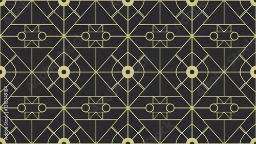 Golden Art Deco Lines Abstract Geometric Seamless Pattern for Modern Backdrops