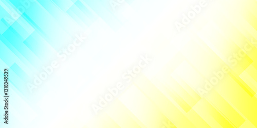 Geometric technology background, futuristic yellow and light blue gradient color box line banner and card abstract background