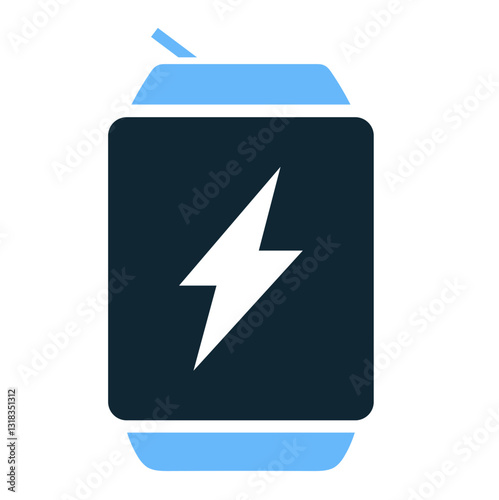 Energy drink icon vector symbolizing power, stamina, and refreshment. Perfect for fitness, sports, workout, caffeine, and beverage-related designs.