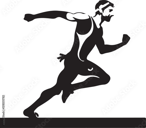 Professional Triathlete in Action | Swim, Bike, Run Race Concept