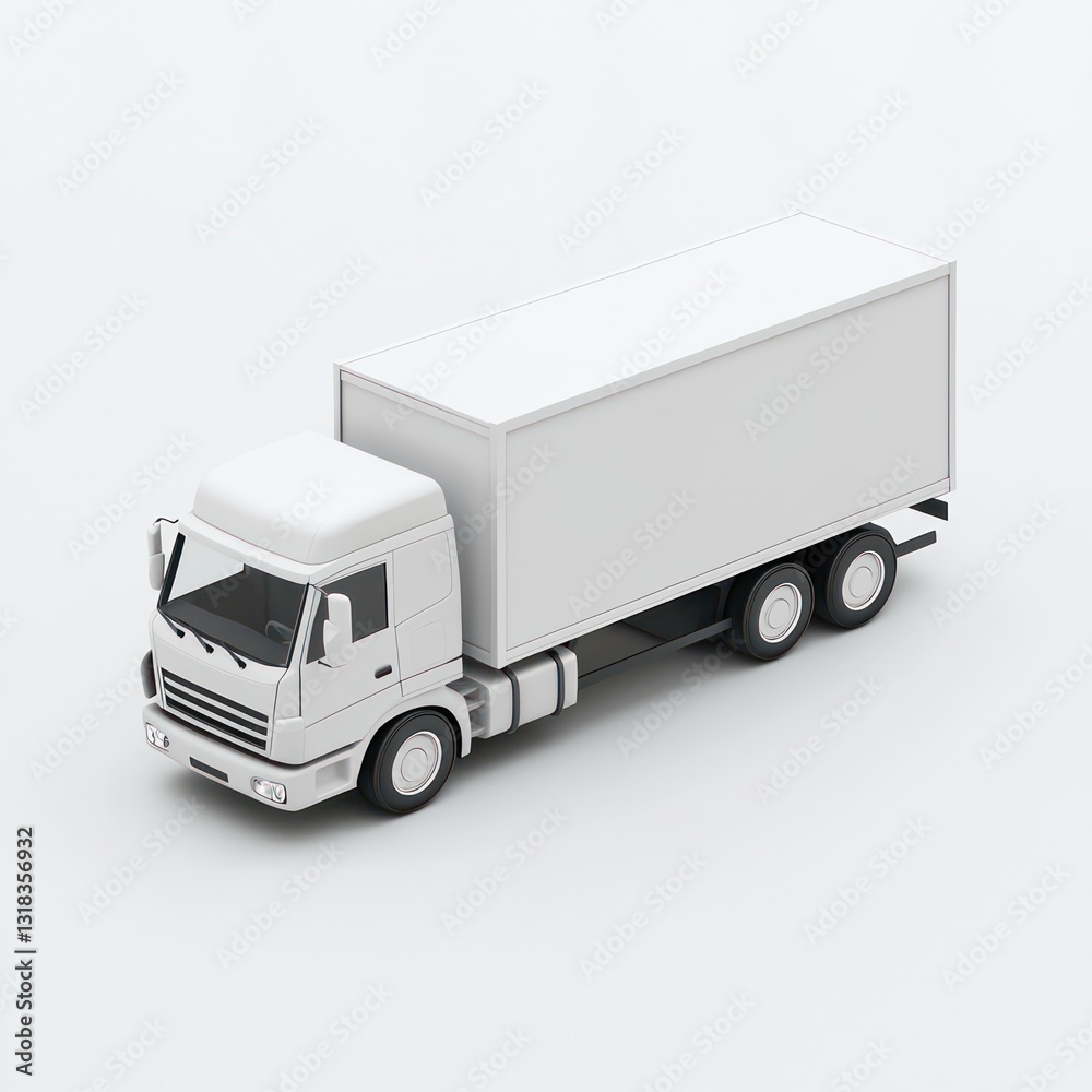 3D icon of delivery truck, sleek and functional. 3D icon of delivery truck, sleek and functional.
